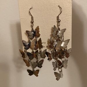 Silver Butterfly Earrings